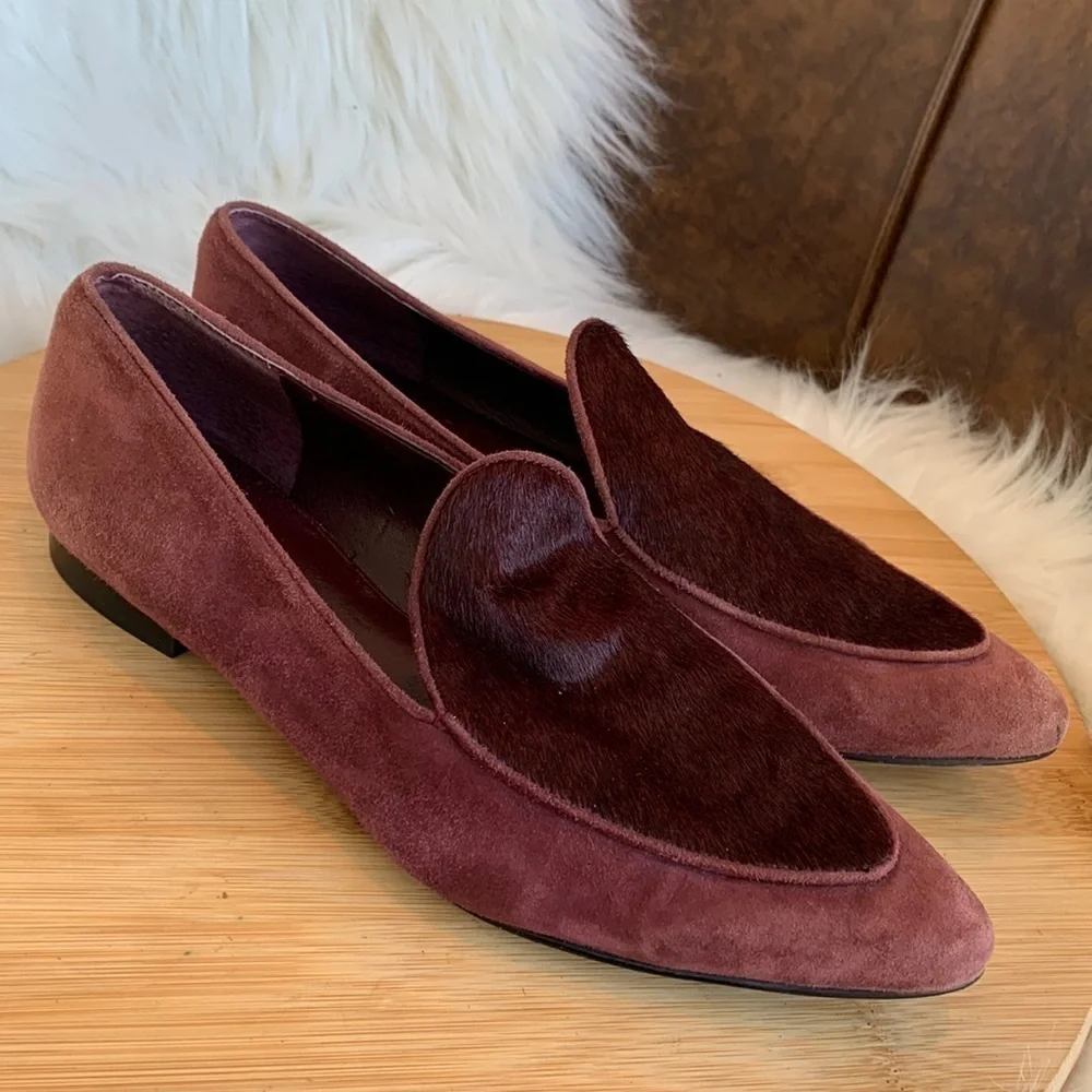 Marc Fisher | Suede Burgundy Slip On Loafers 6 1/2